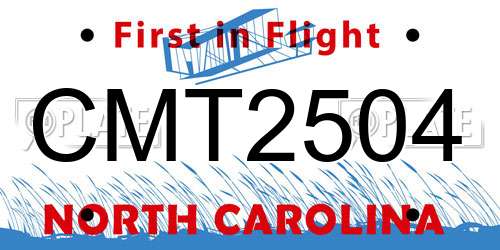 CMT2504 North Carolina License Plate