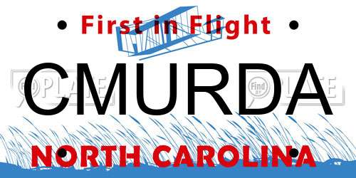 CMURDA North Carolina License Plate