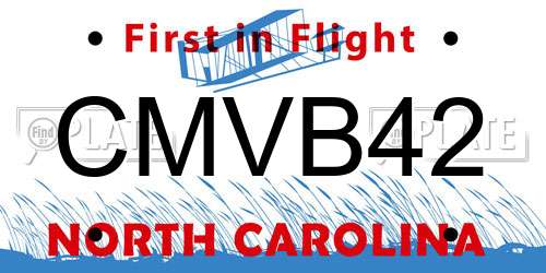 CMVB42 North Carolina License Plate