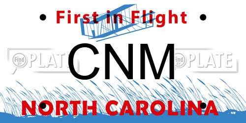 CNM North Carolina License Plate