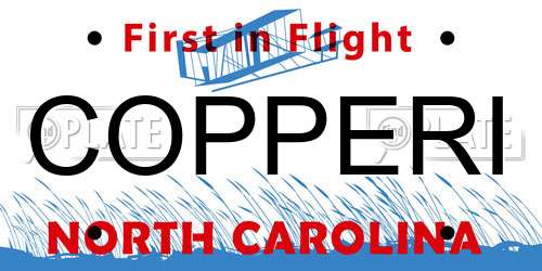 COPPERI North Carolina License Plate