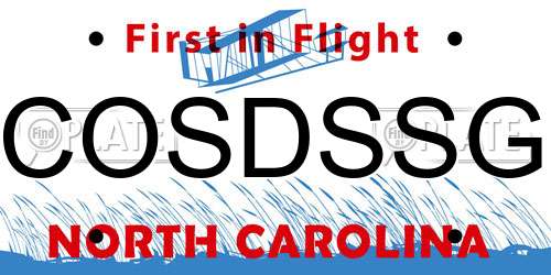 COSDSSG North Carolina License Plate