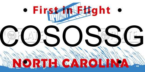 COSOSSG North Carolina License Plate