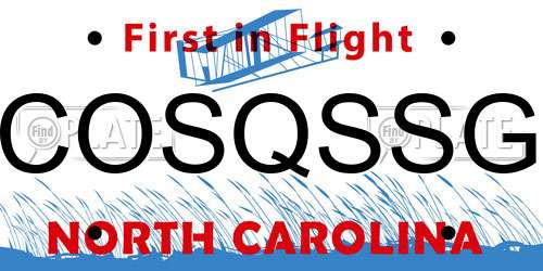 COSQSSG North Carolina License Plate