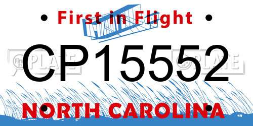 CP15552 North Carolina License Plate