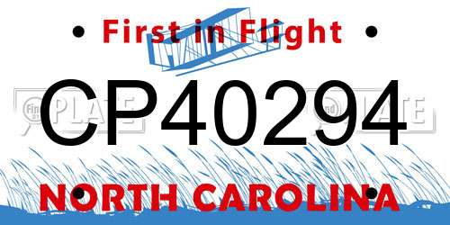 CP40294 North Carolina License Plate