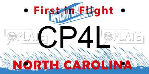 CP4L North Carolina License Plate