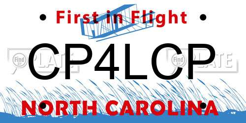 CP4LCP North Carolina License Plate