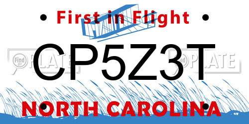 CP5Z3T North Carolina License Plate