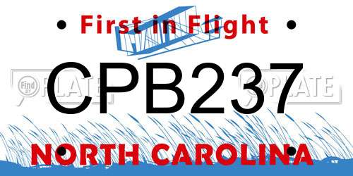 CPB237 North Carolina License Plate