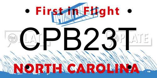 CPB23T North Carolina License Plate