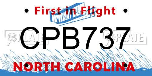 CPB737 North Carolina License Plate
