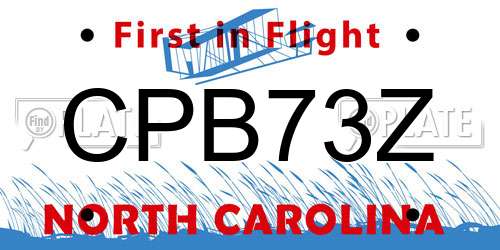 CPB73Z North Carolina License Plate