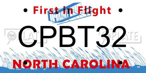 CPBT32 North Carolina License Plate