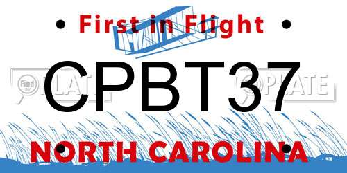 CPBT37 North Carolina License Plate