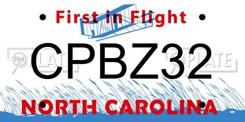 CPBZ32 North Carolina License Plate
