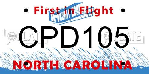 CPD105 North Carolina License Plate