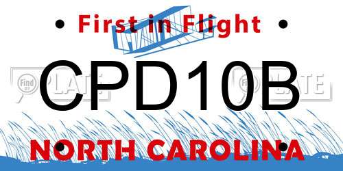 CPD10B North Carolina License Plate