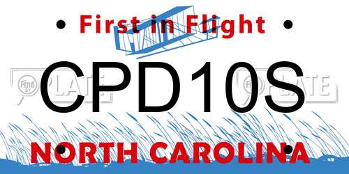 CPD10S North Carolina License Plate