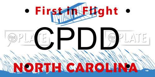 CPDD North Carolina License Plate