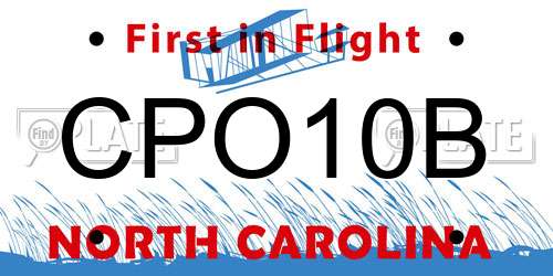 CPO10B North Carolina License Plate