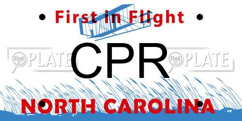 CPR North Carolina License Plate