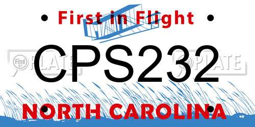 CPS232 North Carolina License Plate