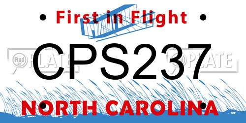 CPS237 North Carolina License Plate