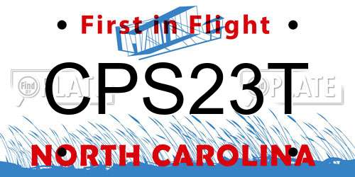 CPS23T North Carolina License Plate