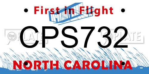 CPS732 North Carolina License Plate
