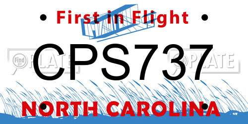 CPS737 North Carolina License Plate