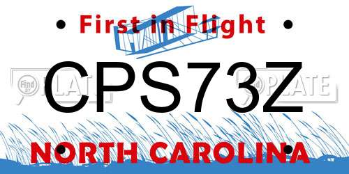 CPS73Z North Carolina License Plate