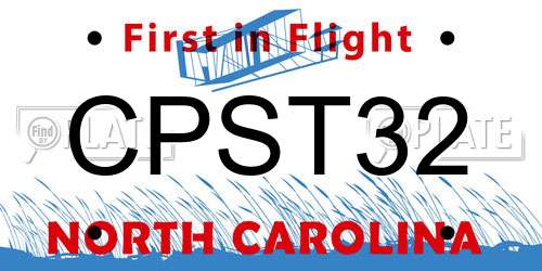CPST32 North Carolina License Plate