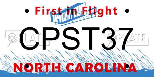 CPST37 North Carolina License Plate