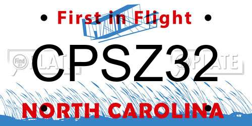 CPSZ32 North Carolina License Plate