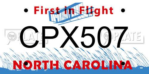 CPX507 North Carolina License Plate