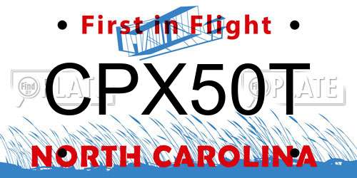 CPX50T North Carolina License Plate