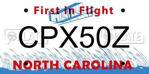 CPX50Z North Carolina License Plate