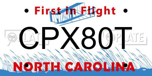 CPX80T North Carolina License Plate