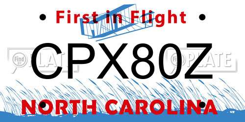 CPX80Z North Carolina License Plate