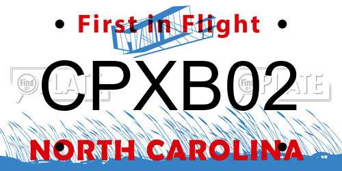 CPXB02 North Carolina License Plate