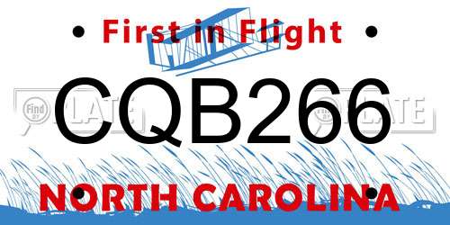 CQB266 North Carolina License Plate