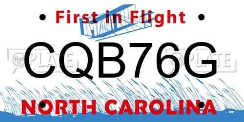 CQB76G North Carolina License Plate