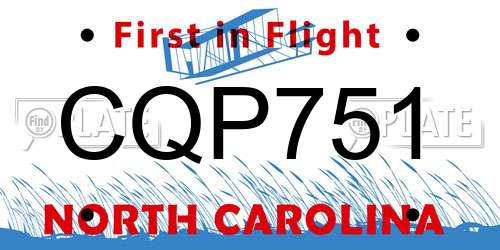 CQP751 North Carolina License Plate