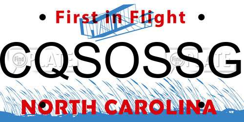 CQSOSSG North Carolina License Plate
