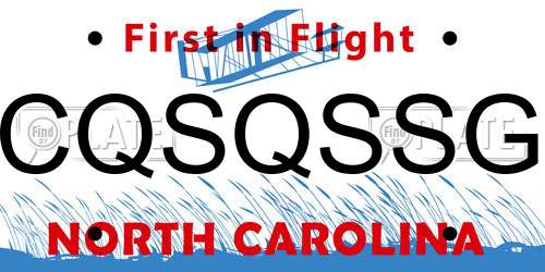 CQSQSSG North Carolina License Plate
