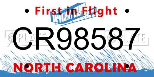 CR98587 North Carolina License Plate