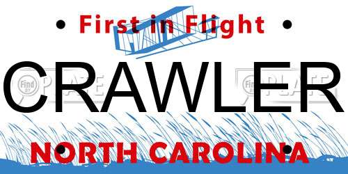 CRAWLER North Carolina License Plate