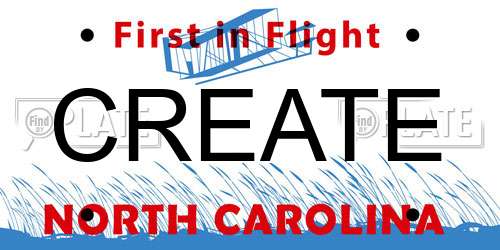 CREATE North Carolina License Plate