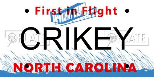 CRIKEY North Carolina License Plate